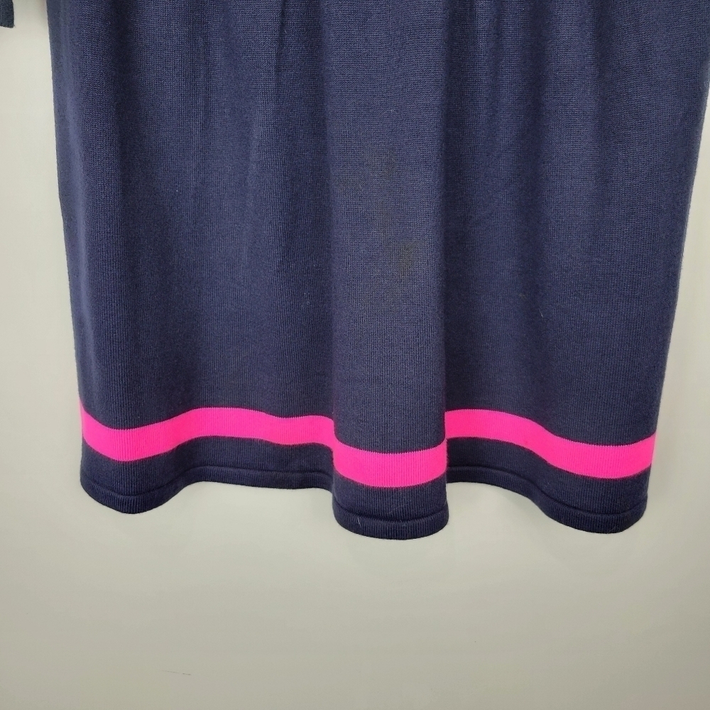 Eliza J Women's Navy Striped Pink/Gray/Cream Long Sleeve Sweater Dress Size M - Picture 5 of 10